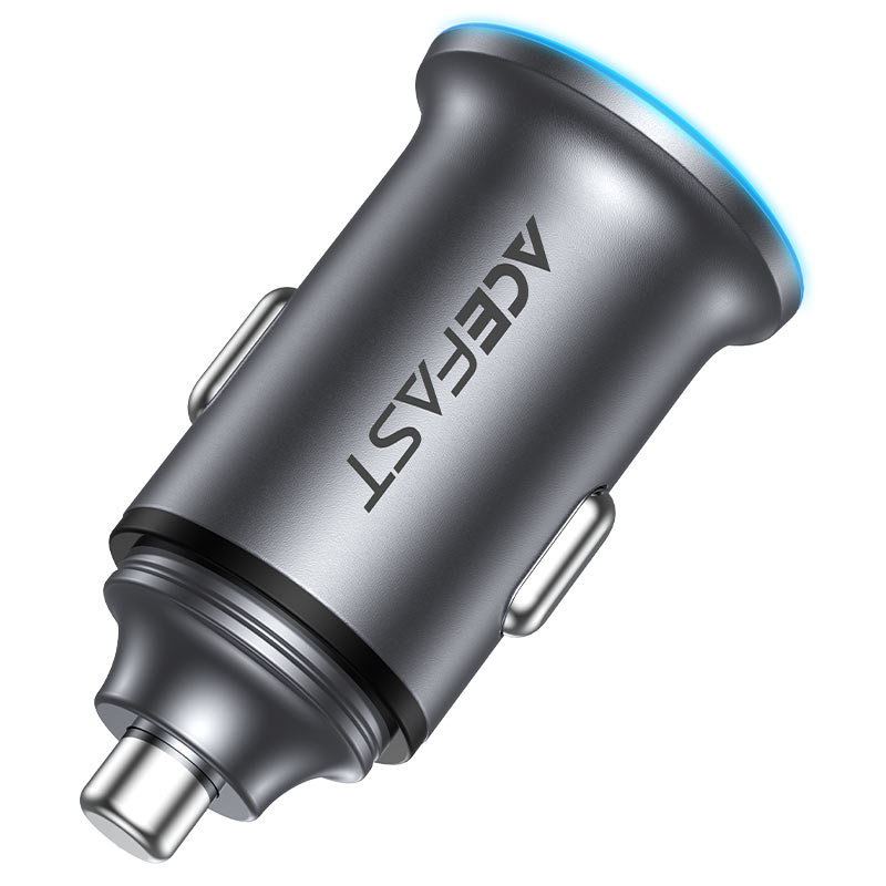Ładowarka samochodowa Acefast B15, 65W, 3.25A, 1 x USB-A - 1 x USB-C, Szara