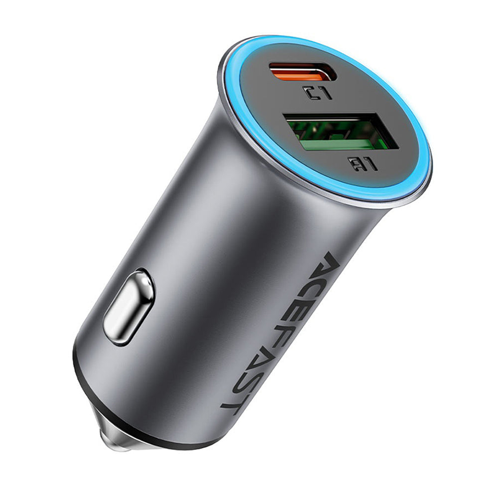 Ładowarka samochodowa Acefast B16, 95W, 3.25A, 1 x USB-A - 1 x USB-C, Szara