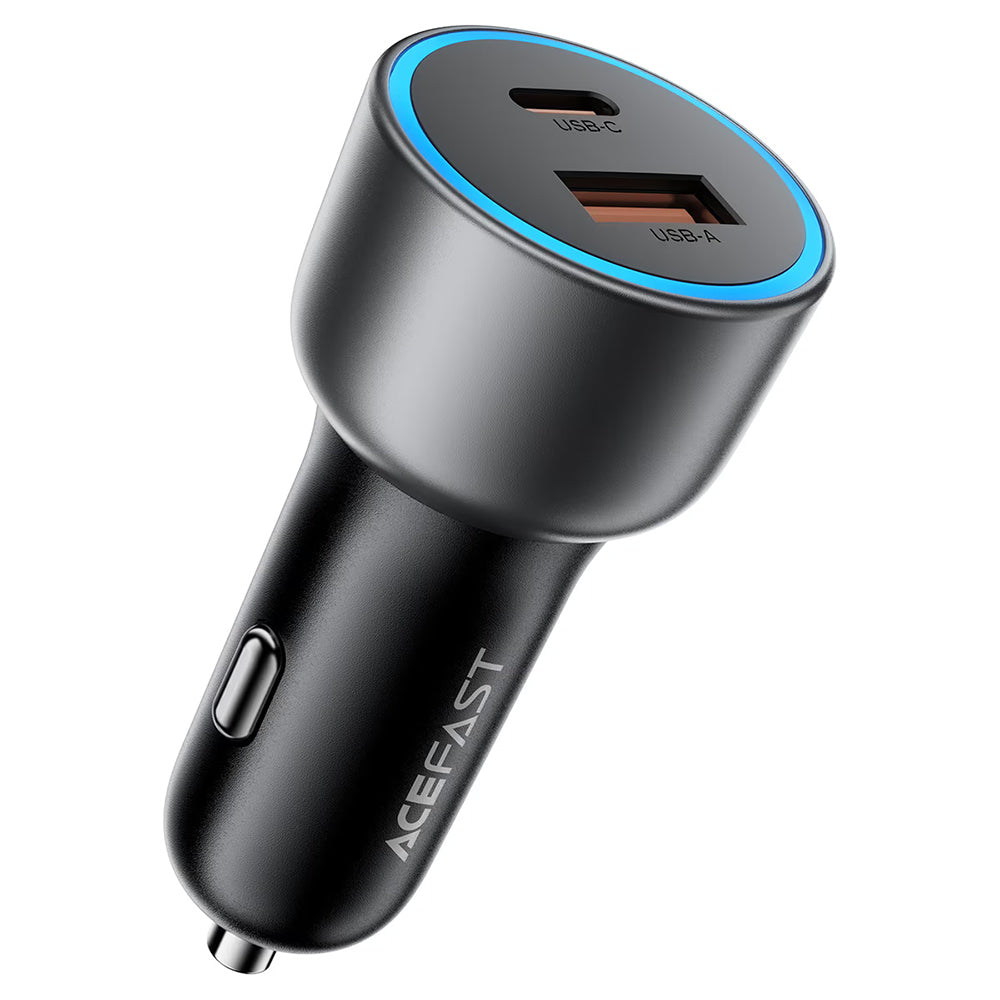Ładowarka samochodowa Acefast B21, 75W, 3A, 1 x USB-A - 1 x USB-C, Szara