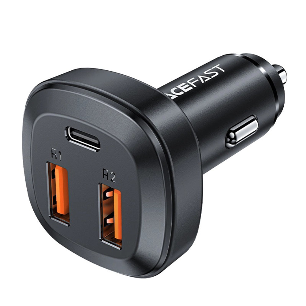 Ładowarka samochodowa Acefast B9, 66W, 5A, 2 x USB-A - 1 x USB-C, Czarna