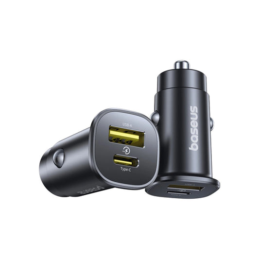 Ładowarka samochodowa Baseus GoTrip, 30W, 3A, 1 x USB-A - 1 x USB-C, Czarna