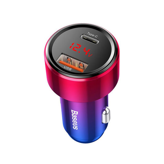 Ładowarka samochodowa Baseus Magic Display Series, 45W, 5A, 1 x USB-A - 1 x USB-C, Wielokolorowa CCMLC20C-09