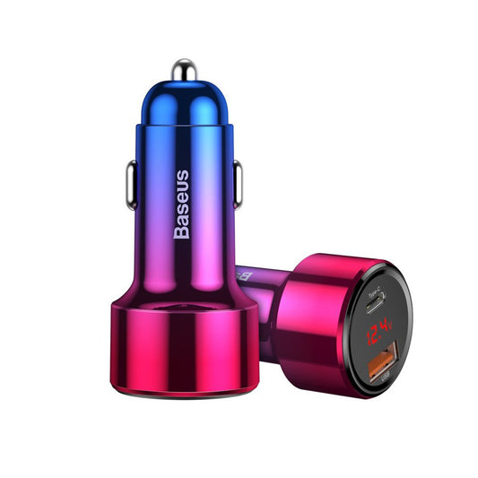 Ładowarka samochodowa Baseus Magic Display Series, 45W, 5A, 1 x USB-A - 1 x USB-C, Wielokolorowa CCMLC20C-09