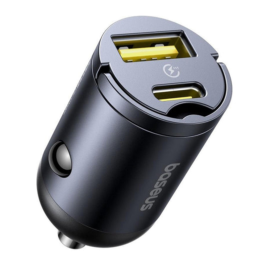 Ładowarka samochodowa Baseus Tiny Star, 30W, 3A, 1 x USB-A - 1 x USB-C, Czarna C00035001121-02