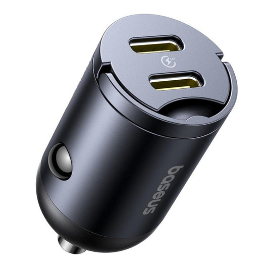 Ładowarka samochodowa Baseus Tiny Star, 30W, 3A, 2 x USB-C, Czarna C00035001121-03