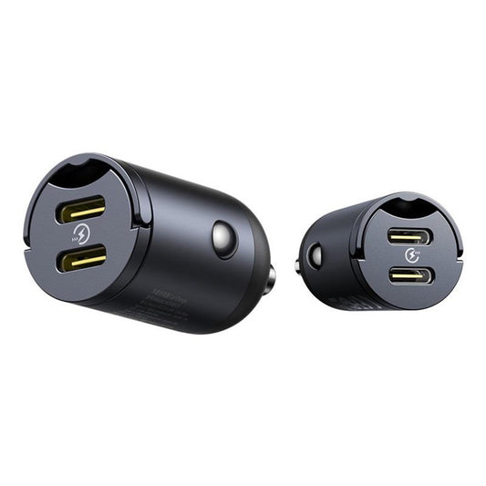 Ładowarka samochodowa Baseus Tiny Star, 30W, 3A, 2 x USB-C, Czarna C00035001121-03