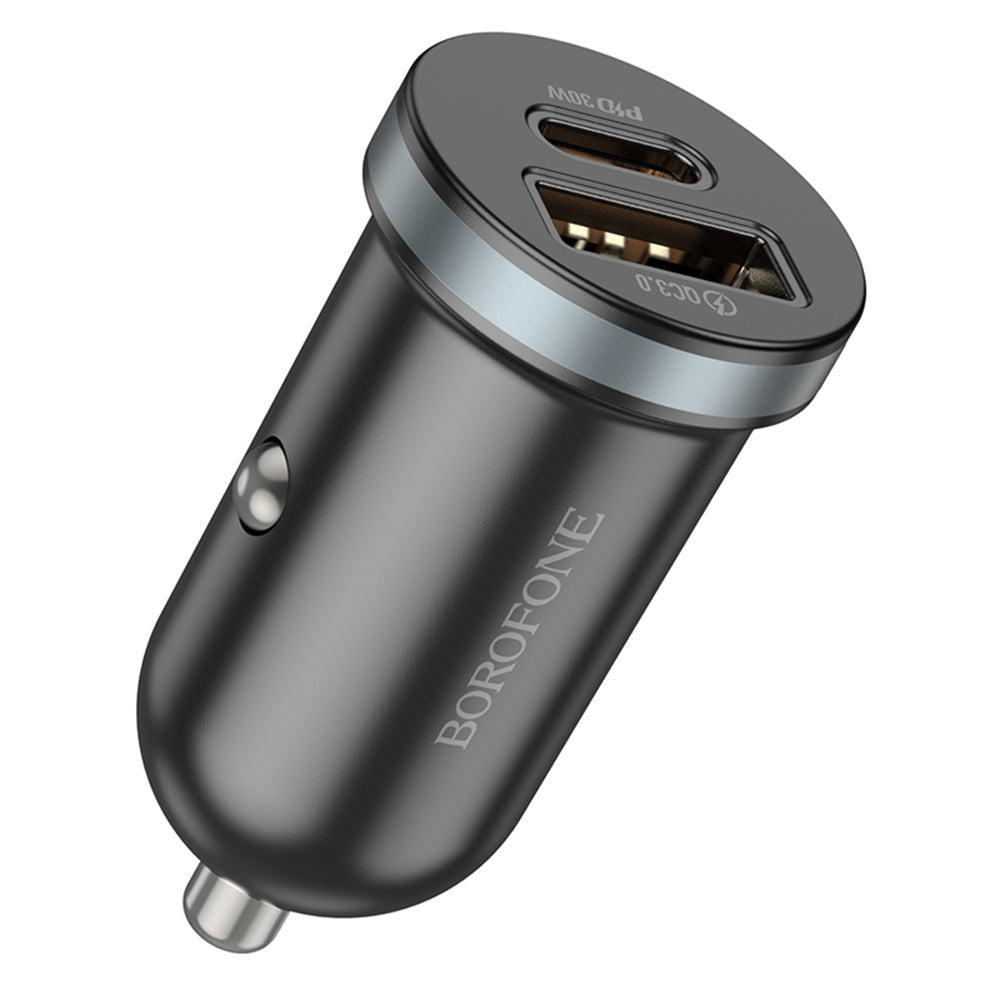 Ładowarka samochodowa Borofone BZ22 Scenery, 30W, 3A, 1 x USB-A - 1 x USB-C, czarna