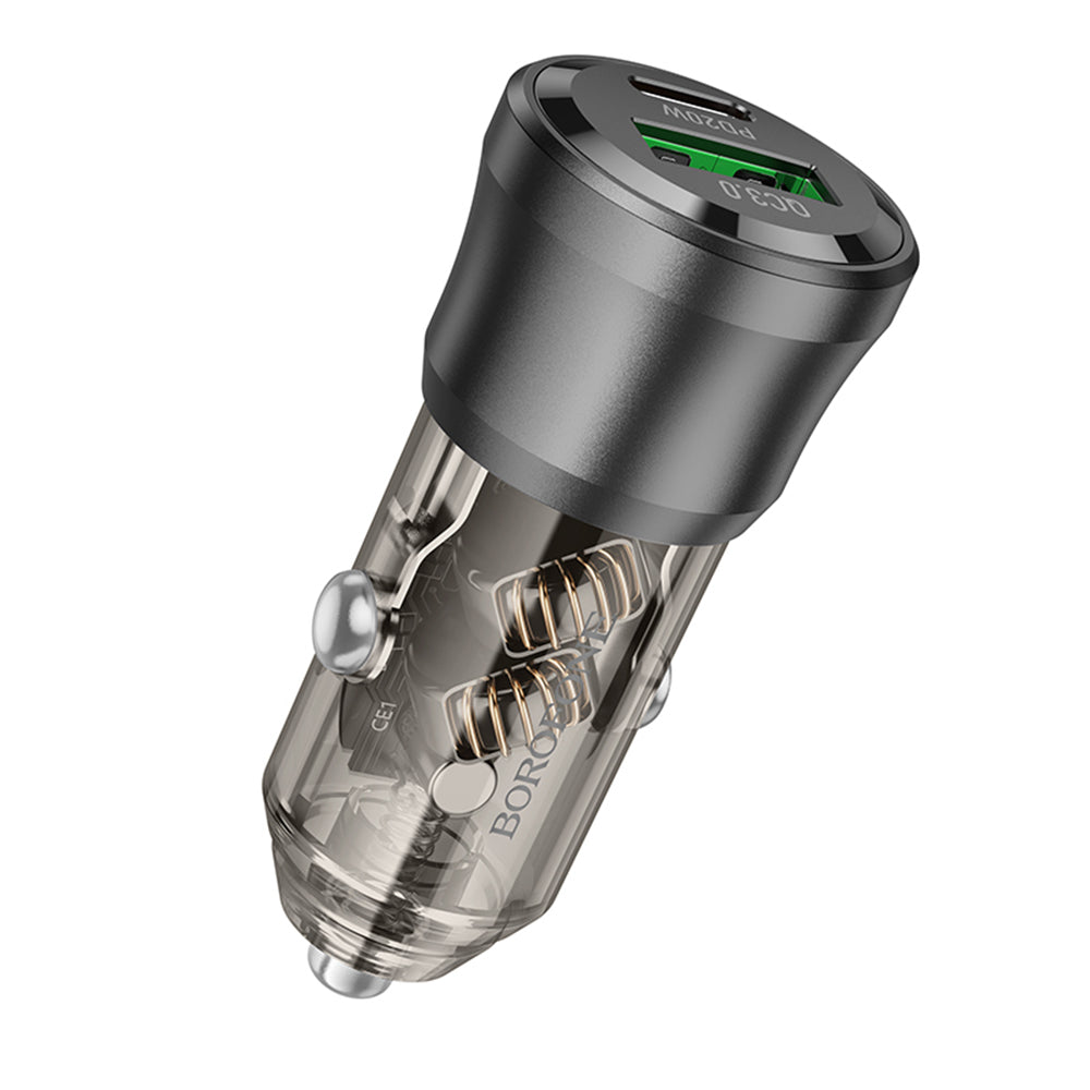 Ładowarka samochodowa Borofone BZ25 Journey, 38W, 3A, 1 x USB-A - 1 x USB-C, Czarna