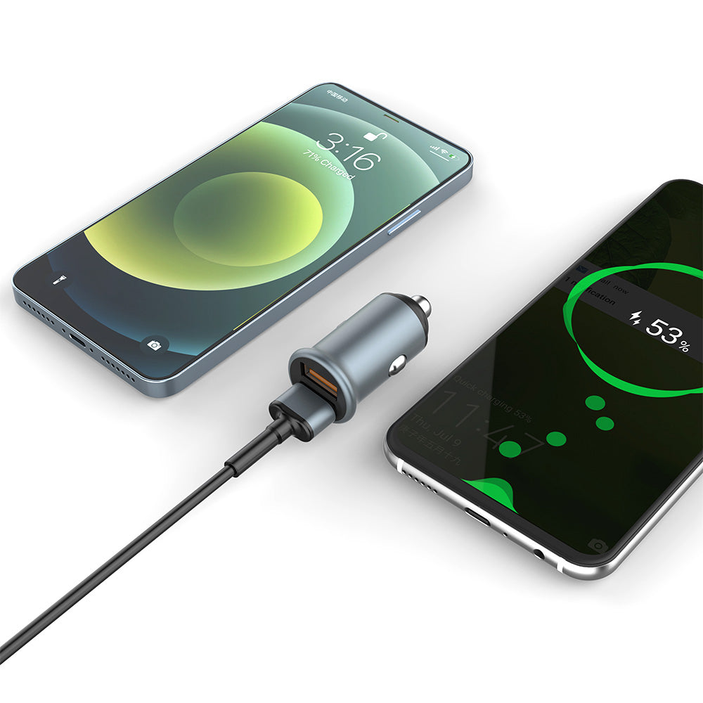 Ładowarka samochodowa ColorWay, 36W, 3A, 2 x USB-A, Szara