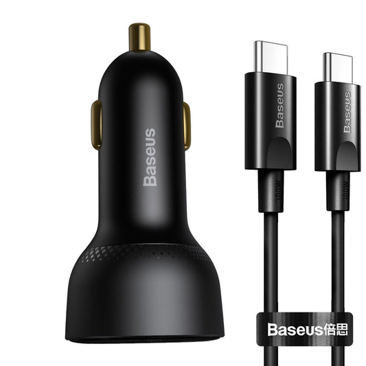 Ładowarka samochodowa z kablem USB-C Baseus Superme, 100W, 5A, 1 x USB-A - 1 x USB-C, Czarna TZCCZX-01