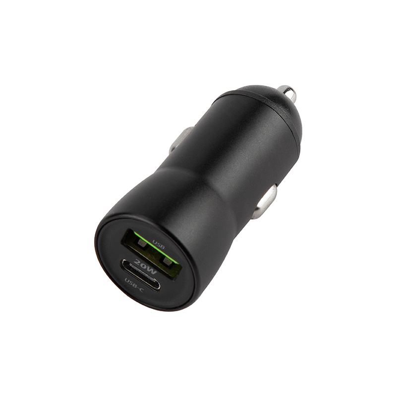 Ładowarka samochodowa z kablem Lightning MaXlife MXCC-04, 20W, 3A, 1 x USB-A - 1 x USB-C, Czarna