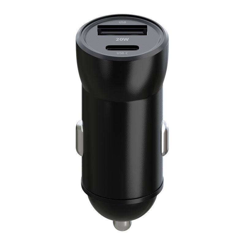 Ładowarka samochodowa z kablem Lightning MaXlife MXCC-04, 20W, 3A, 1 x USB-A - 1 x USB-C, Czarna