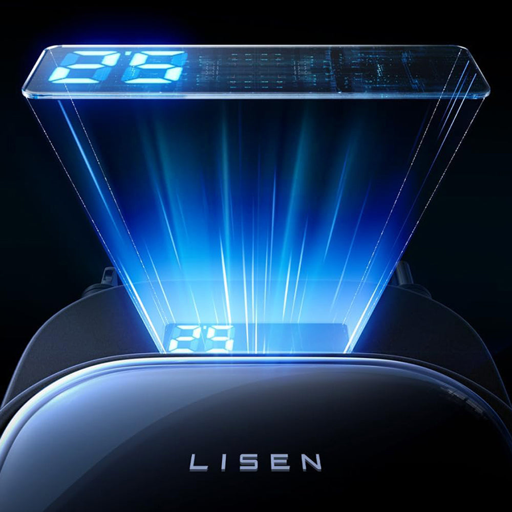 Car Charger with USB-C / Lightning Lisen Display, 96W, 3A, 1 x USB-A - 1 x USB-C, Black YL0224080017