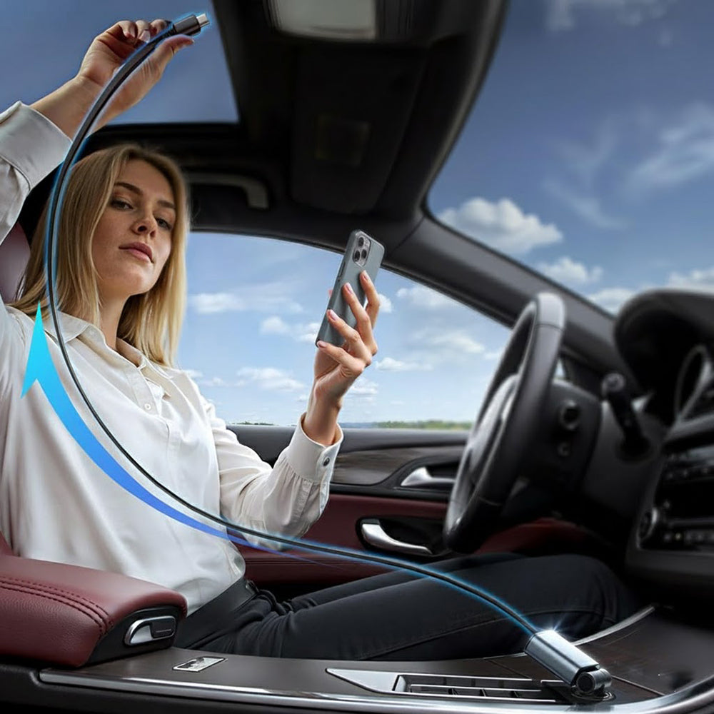 Ładowarka samochodowa z kablem USB-C Lisen, 57W, 3A, 1 x USB-A - 1 x USB-C, Czarna YL0325010016