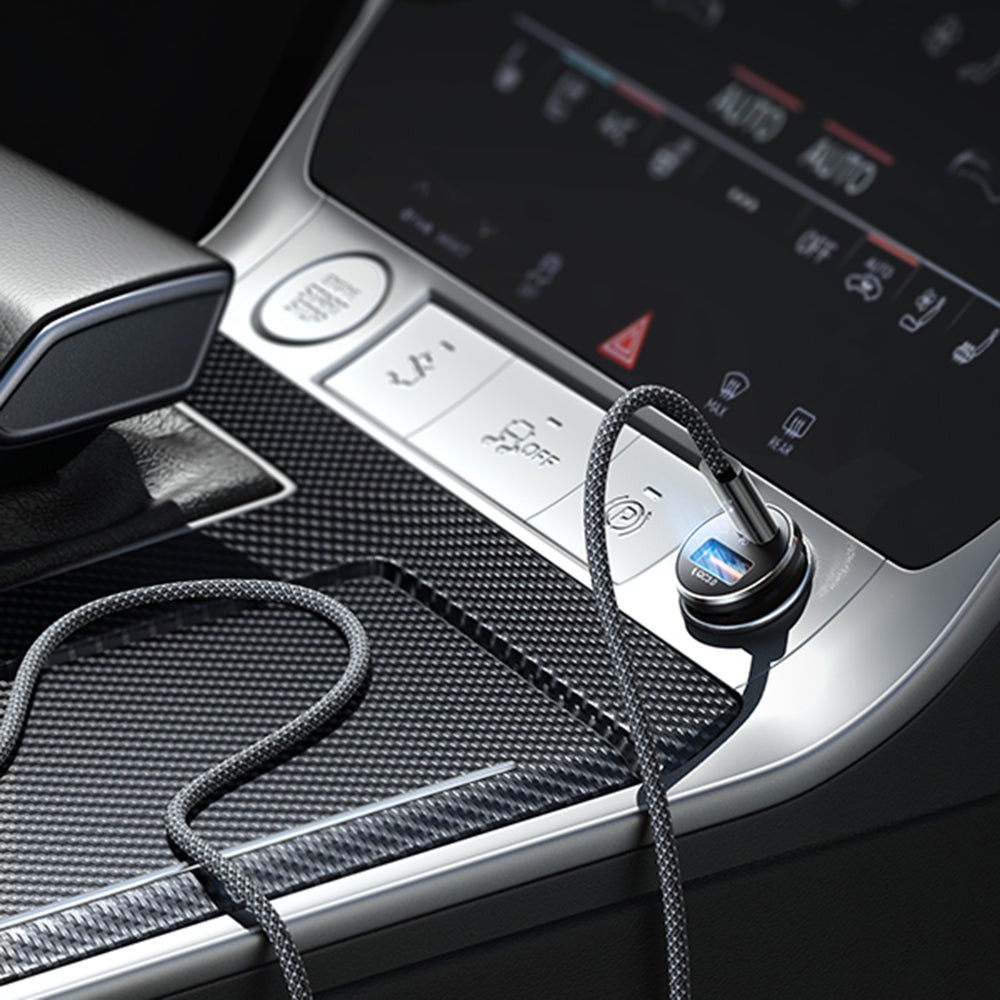 Ładowarka samochodowa z kablem USB-C Lisen, 83W, 3.25A, 1 x USB-A - 1 x USB-C, Srebrna YL0223110003