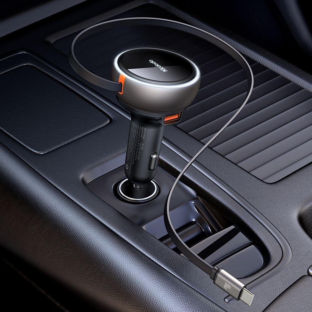 Ładowarka samochodowa z kablem USB-C McDodo CC-4850, 80W, 3A, 1 x USB-A - 1 x USB-C, Czarna