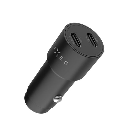 Ładowarka samochodowa Fixed, 65W, 3A, 2 x USB-C, Czarna