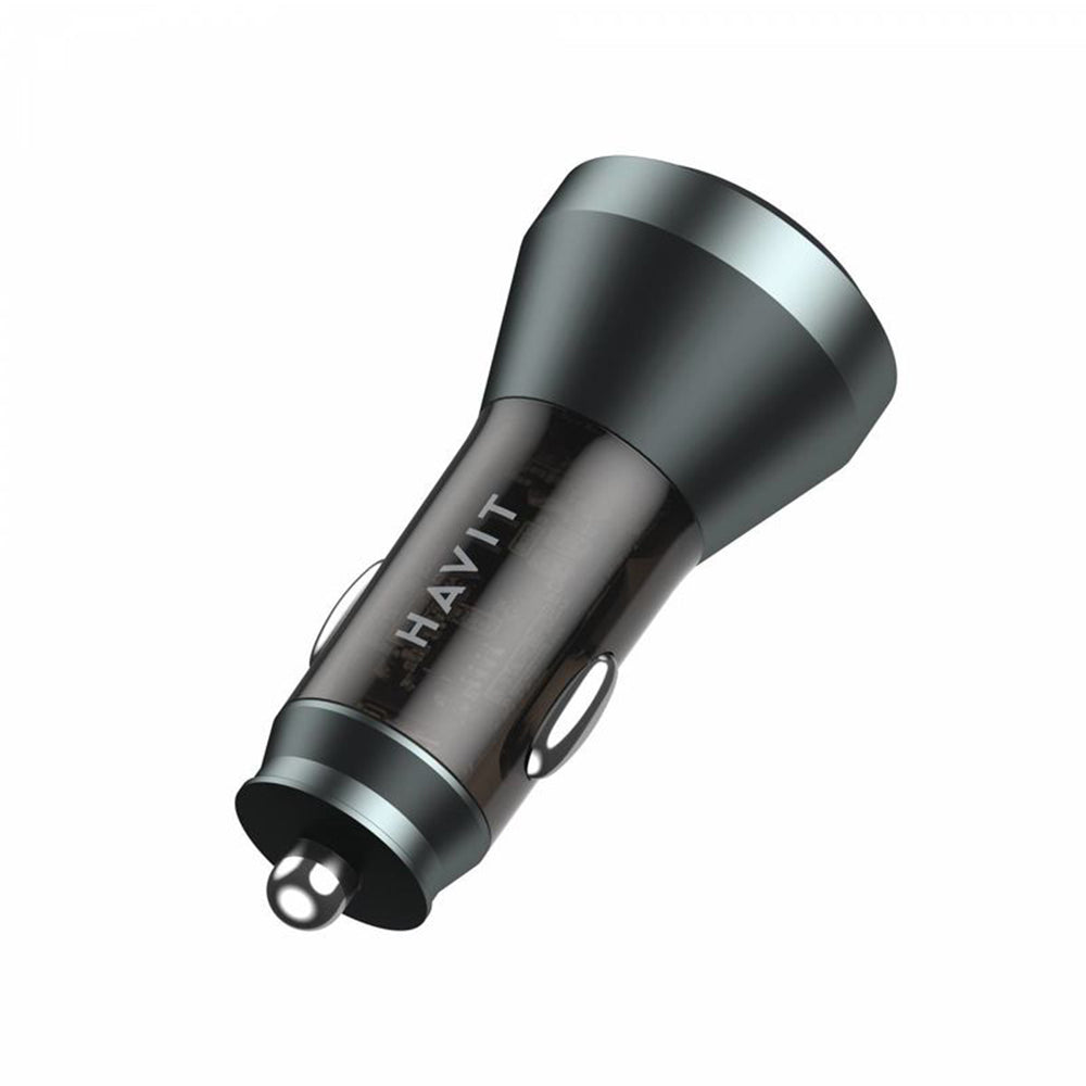 Ładowarka samochodowa HAVIT CC2017, 45W, 3A, 1 x USB-A - 1 x USB-C, Czarno-Niebieska