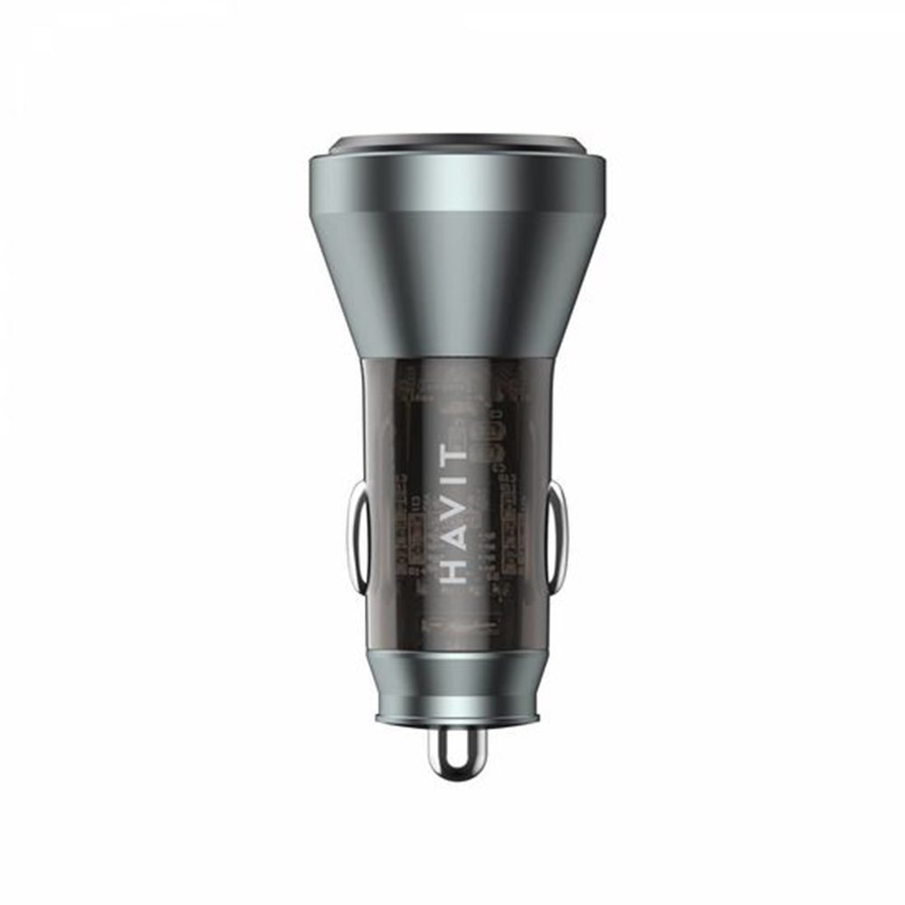 Ładowarka samochodowa HAVIT CC2017, 45W, 3A, 1 x USB-A - 1 x USB-C, Czarno-Niebieska