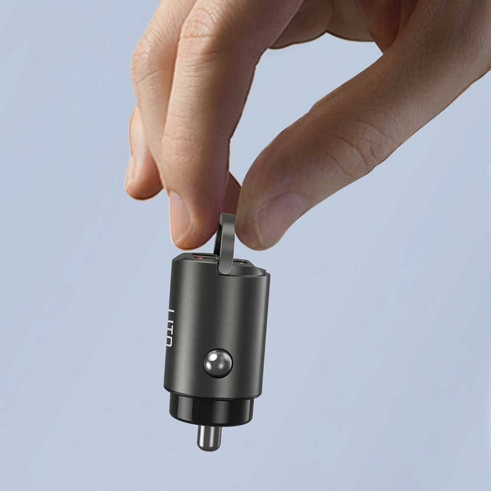 Ładowarka samochodowa Lito IN-C03, 30W, 3A, 1 x USB-A - 1 x USB-C, Szara