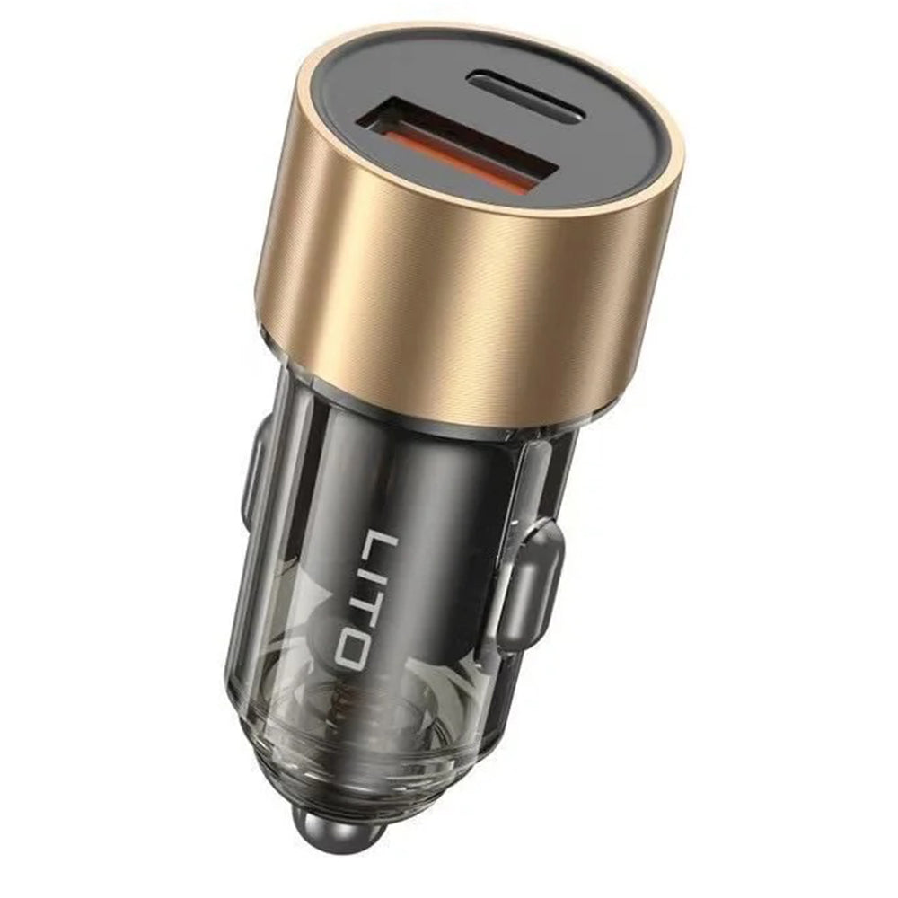 Ładowarka samochodowa Lito IN-C04, 52W, 3A, 1 x USB-A - 1 x USB-C, Czarna