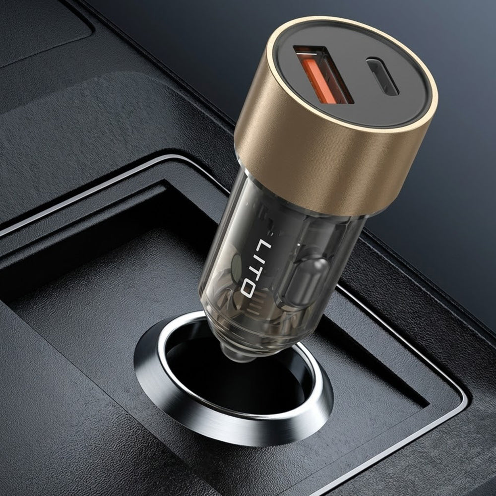 Ładowarka samochodowa Lito IN-C04, 52W, 3A, 1 x USB-A - 1 x USB-C, Czarna