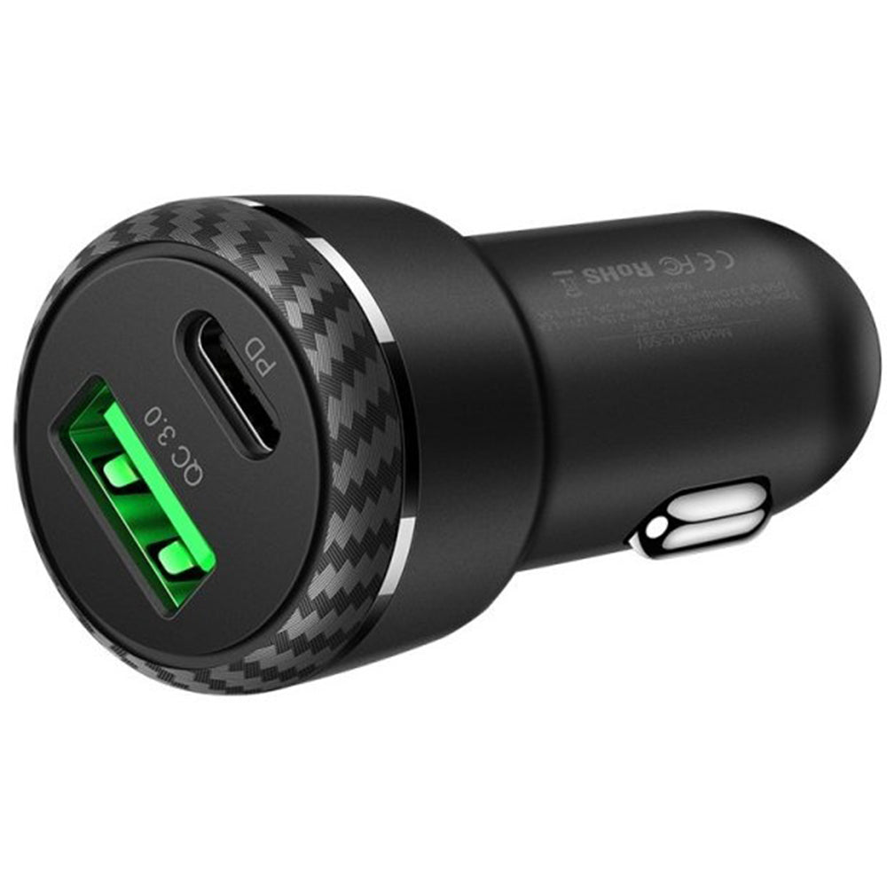 Ładowarka samochodowa McDodo CC-5970, 38W, 3A, 1 x USB-A - 1 x USB-C, Czarna