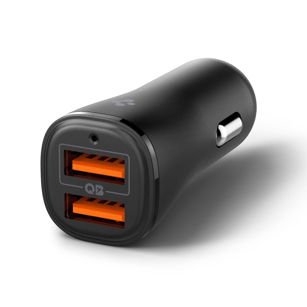 Ładowarka samochodowa Spigen EV302 Essential, 30W, 3A, 2 x USB-A, Czarna