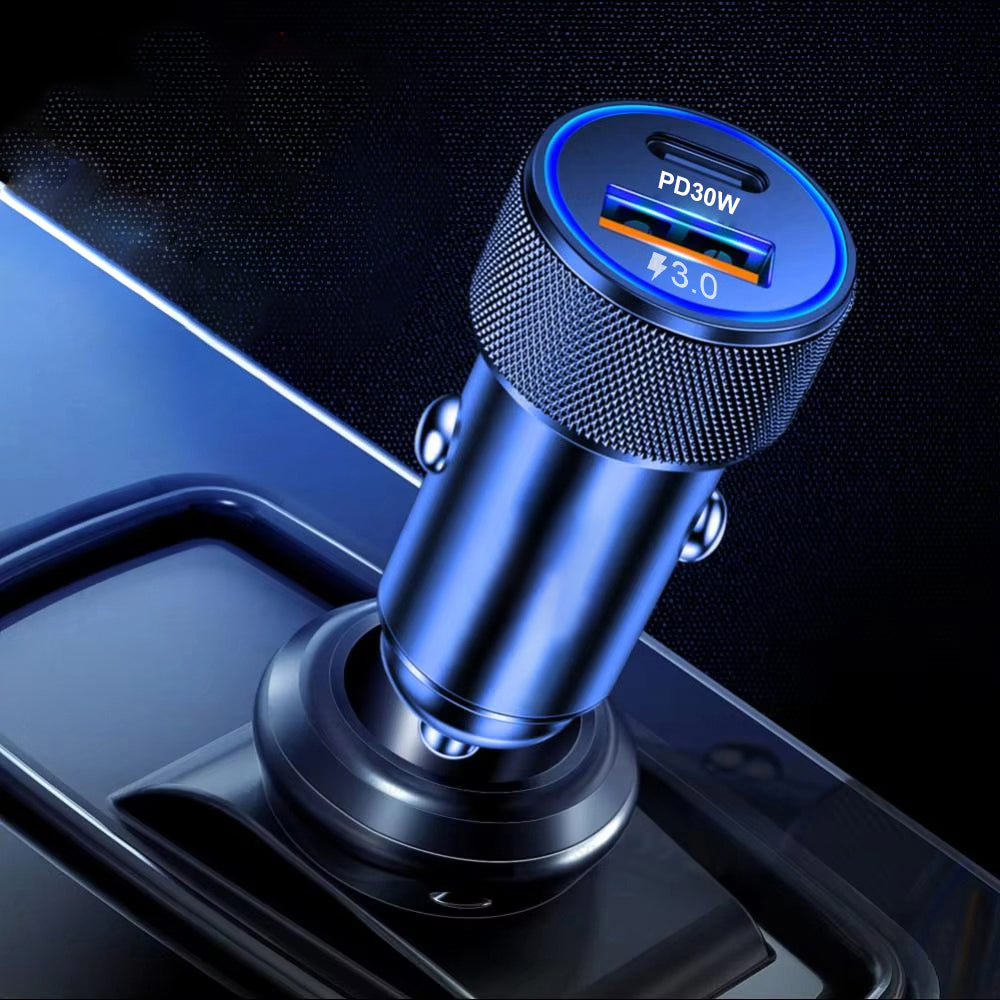 Ładowarka samochodowa Techsuit C2 VoltDuo, 30W, 3A, 1 x USB-A - 1 x USB-C, Czarna