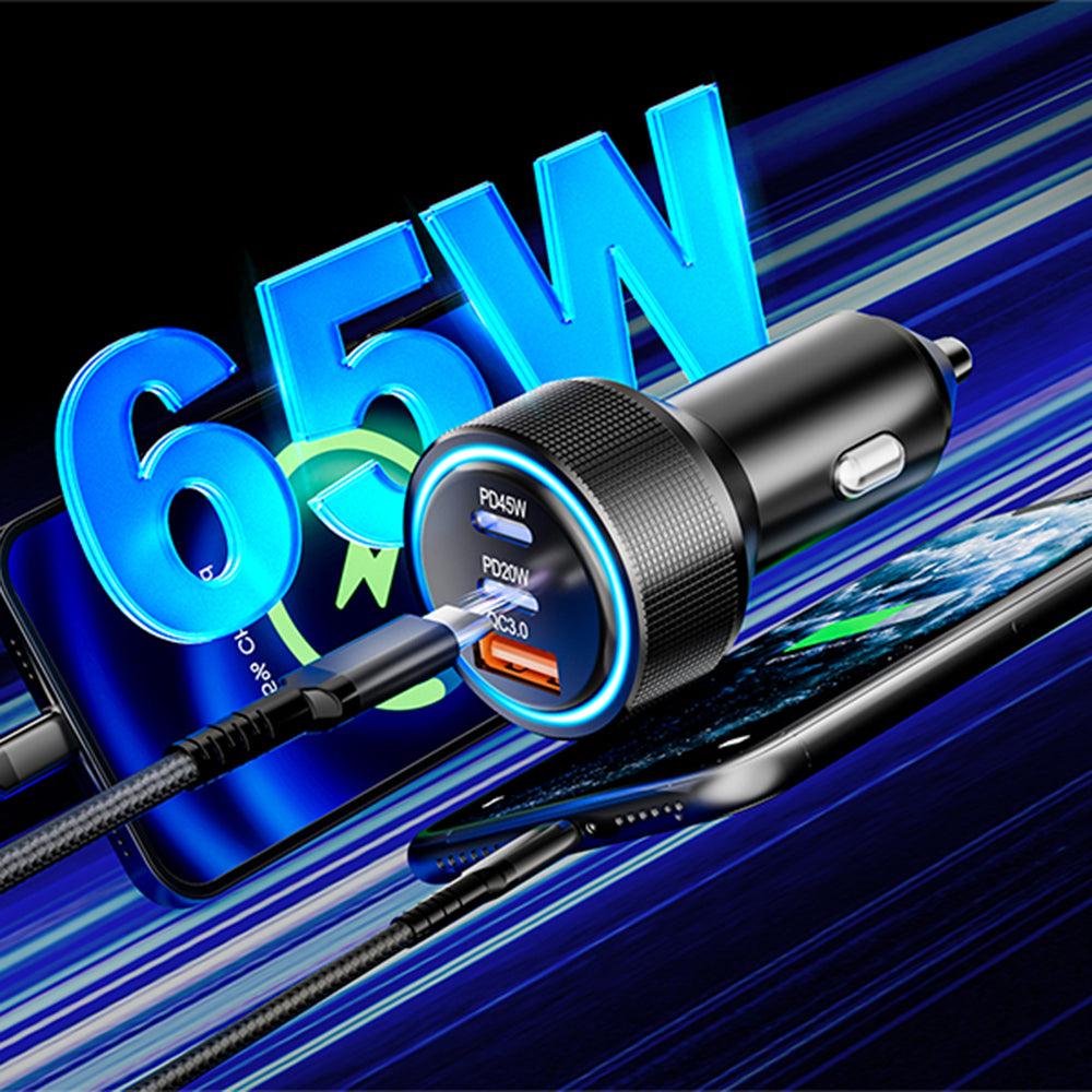 Ładowarka samochodowa Techsuit C6 DriveBoost, 60W, 3A, 1 x USB-A - 2 x USB-C, Srebrna