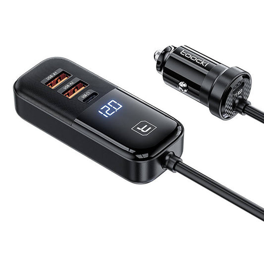 Ładowarka samochodowa Toocki 2A+2C, 120W, 3A, 2 x USB-A - 2 x USB-C, czarna TCC2C2C2AXJ01
