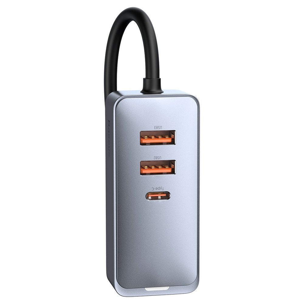 Ładowarka samochodowa Baseus Share Together, 120W, 3A, 3 x USB-A - 1 x USB-C, Szara CCBT-B0G