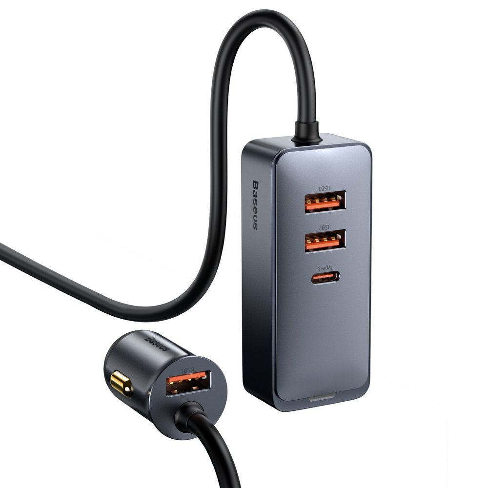 Ładowarka samochodowa Baseus Share Together, 120W, 3A, 3 x USB-A - 1 x USB-C, Szara CCBT-B0G