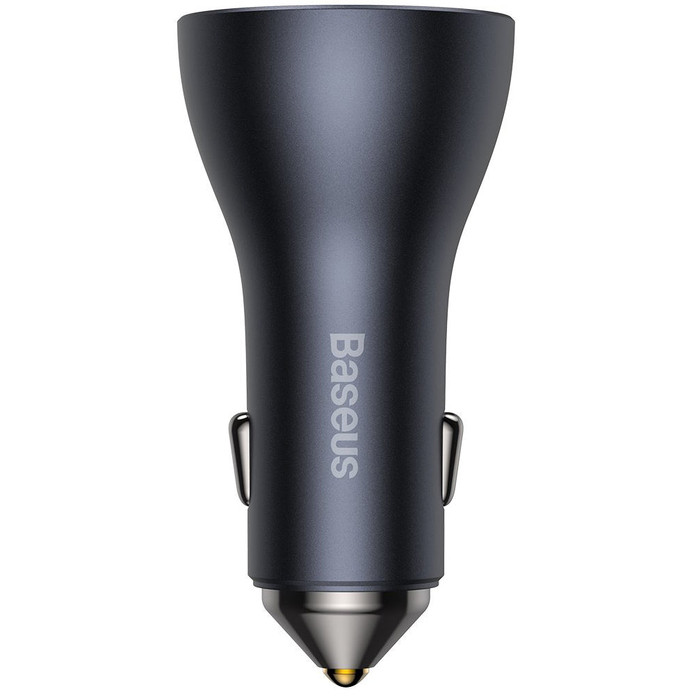 Ładowarka samochodowa Baseus Golden Contactor Pro, 65W, 3A, 1 x USB-A - 2 x USB-C, szara CGJP010013