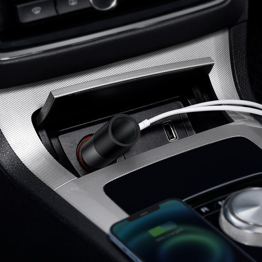 Ładowarka samochodowa Baseus Share Together, 120W, 3A, 1 x USB-A - 1 x USB-C - 1 x Przedłużacz zapalniczki, Szary CCBT-C0G