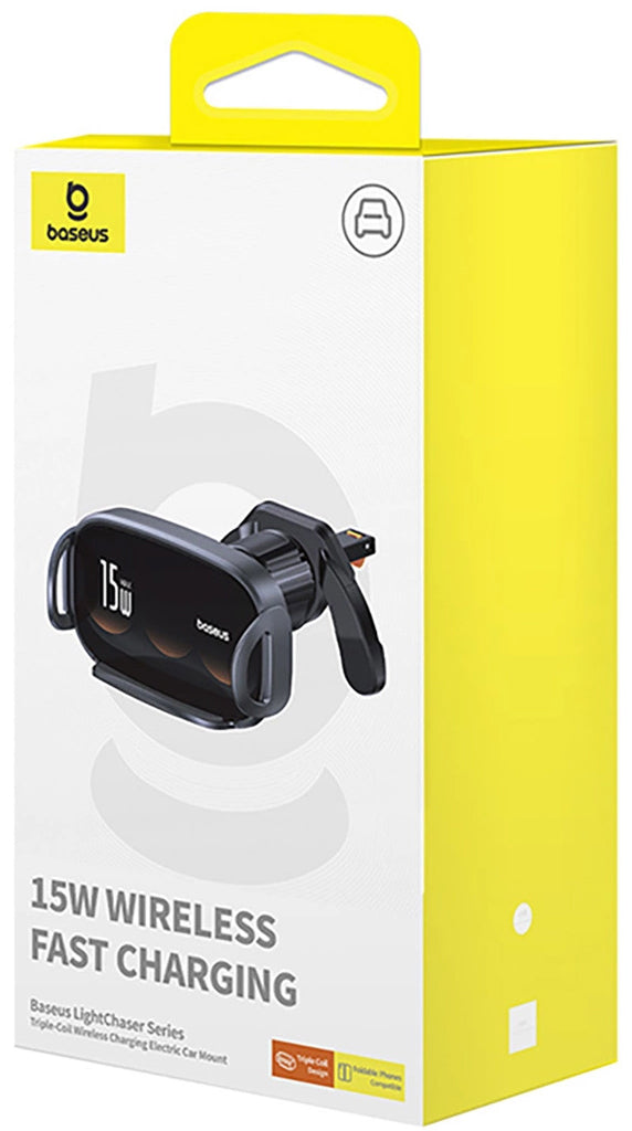 Ładowarka samochodowa bezprzewodowa Baseus LightChaser, 15W, 1.67A, Czarna C40355901111-00