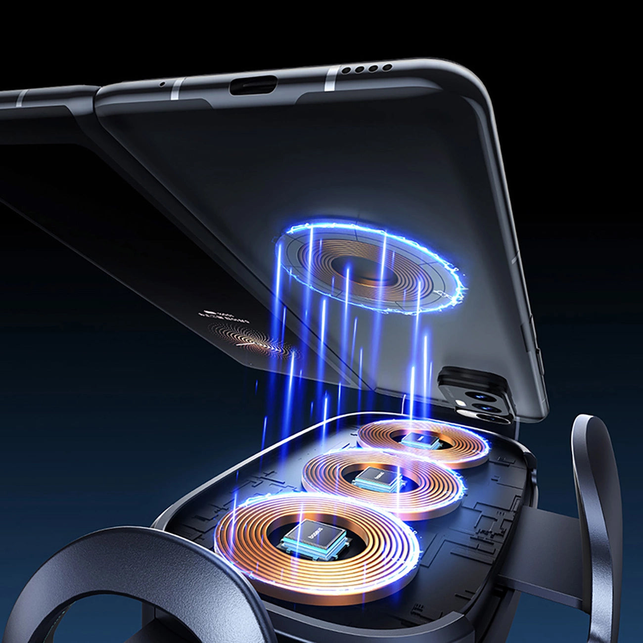 Ładowarka samochodowa bezprzewodowa Baseus LightChaser, 15W, 1.67A, Czarna, Powystawowa C40355901111-00