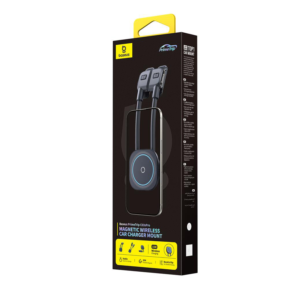 Ładowarka samochodowa bezprzewodowa Baseus PrimeTrip C03s Pro, 15W, 1.67A, Czarna C0013803