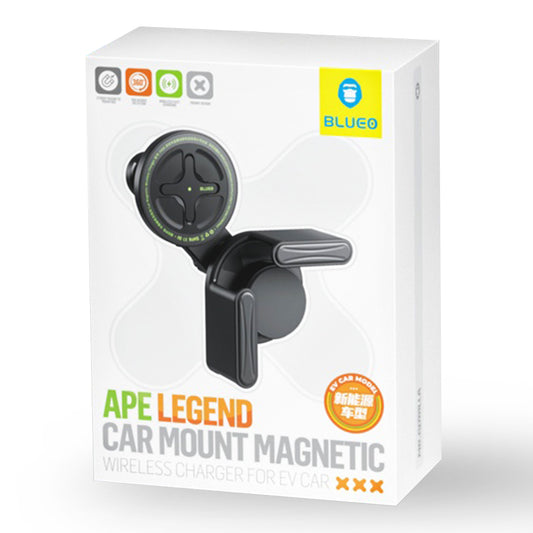 Ładowarka samochodowa bezprzewodowa Blueo Ape Legend EV Car, 15W, 1.67A, Czarna
