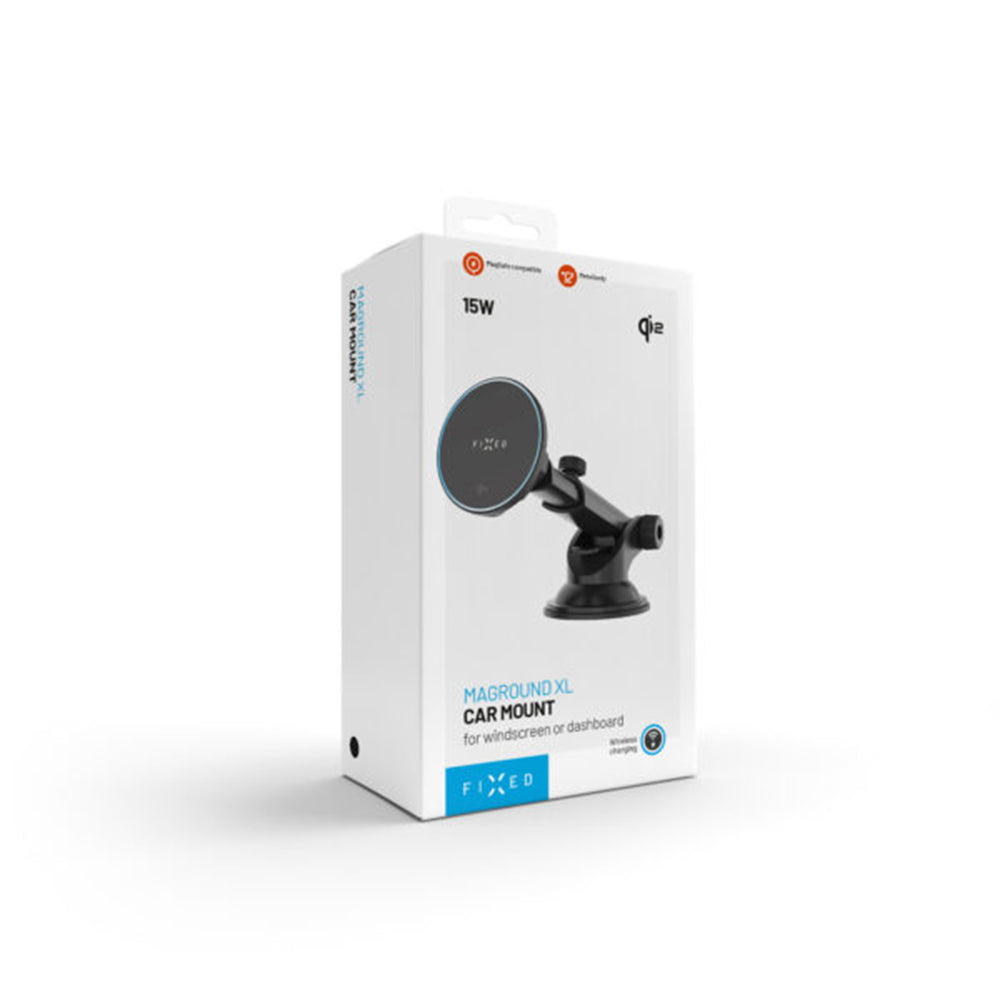Ładowarka samochodowa bezprzewodowa Fixed MagRound 2 XL, 15W, 1.67A, Czarna
