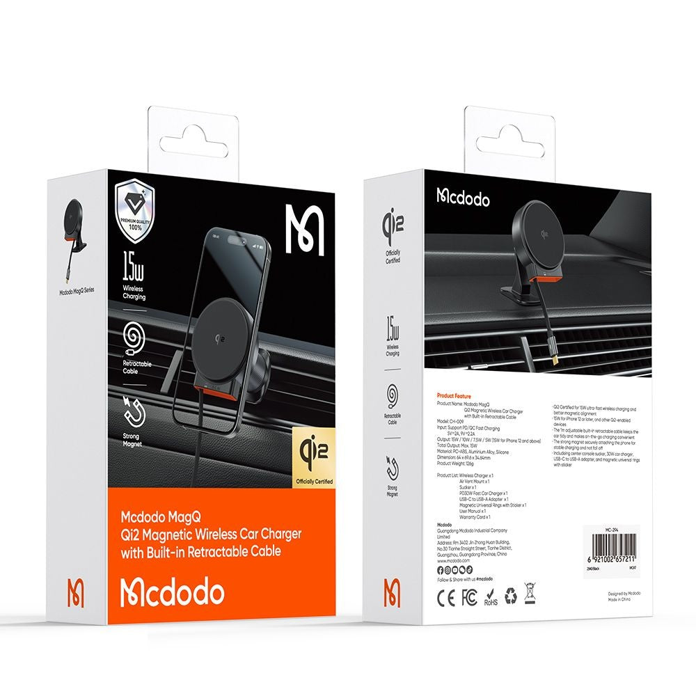 Ładowarka samochodowa bezprzewodowa McDodo CH-0091, 15W, 1.67A, Złota