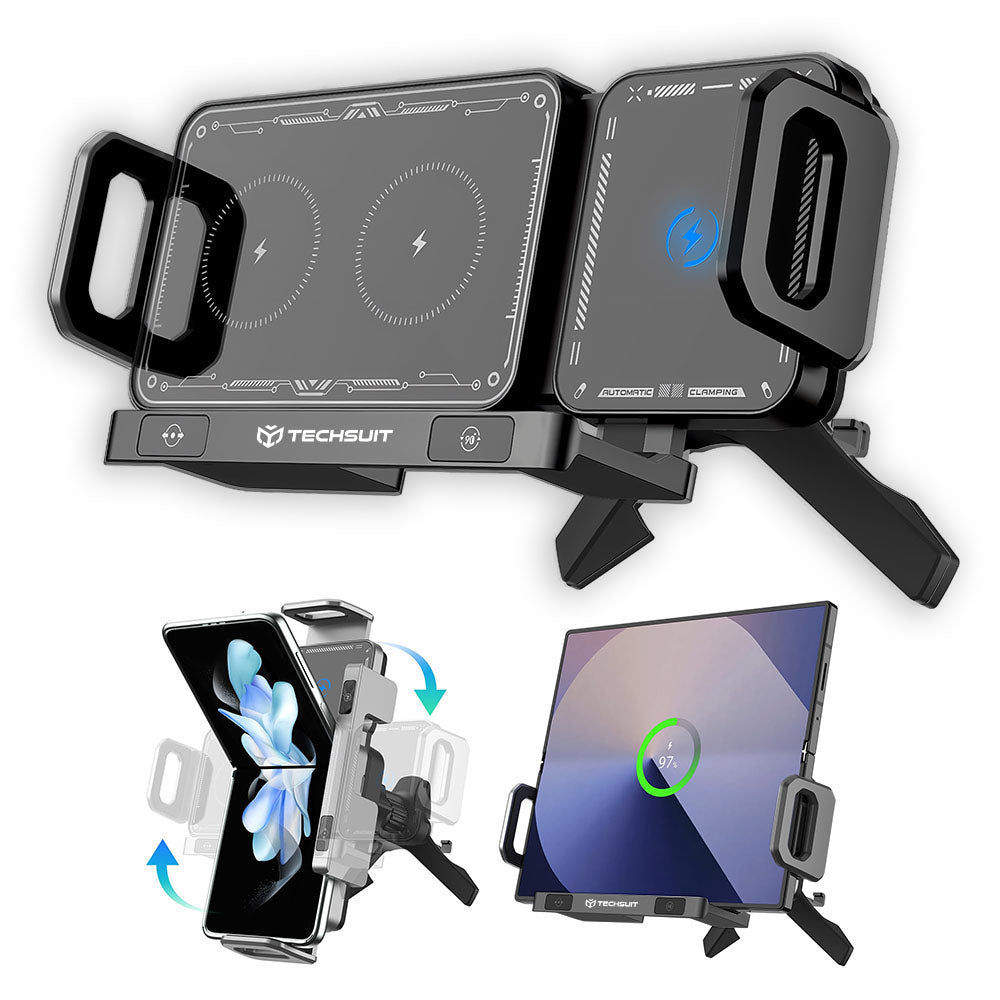 Ładowarka samochodowa bezprzewodowa Techsuit SW1 ModoDock, 15W, 1.67A, Czarna