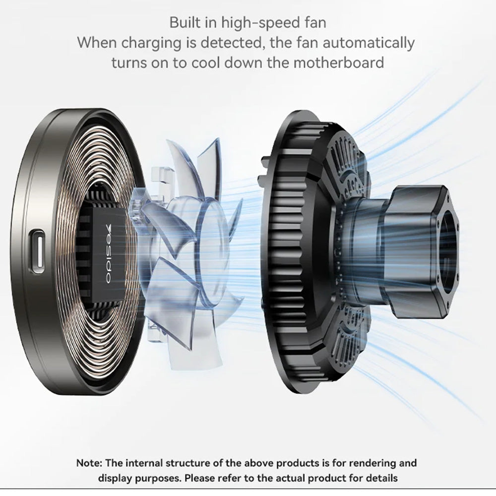 Ładowarka samochodowa bezprzewodowa Yesido C315, 15W, 1.67A, Czarna