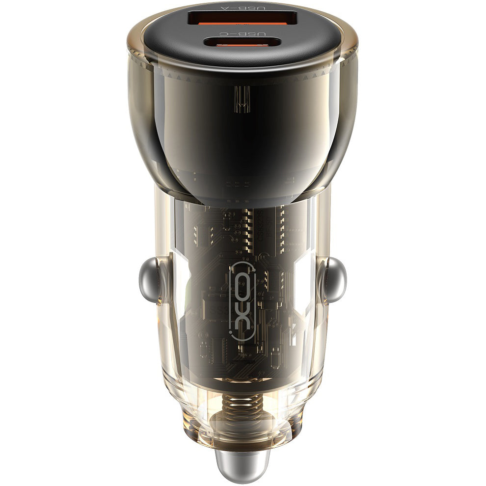 Ładowarka samochodowa XO Design CC60, 60W, 3A, 1 x USB-A - 1 x USB-C, czarna