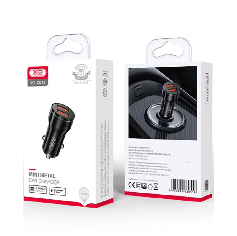 Ładowarka samochodowa XO Design CC48, 12W, 2.4A, Czarna