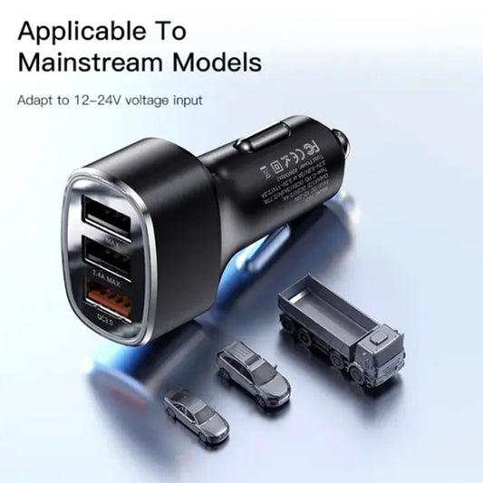 Ładowarka samochodowa Yesido Y46, 42W, 3A, 3 x USB-A, Czarna