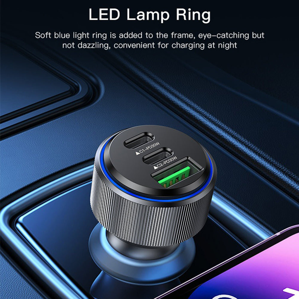 Ładowarka samochodowa Yesido Y50, 60W, 3A, 1 x USB-A - 2 x USB-C, Czarna