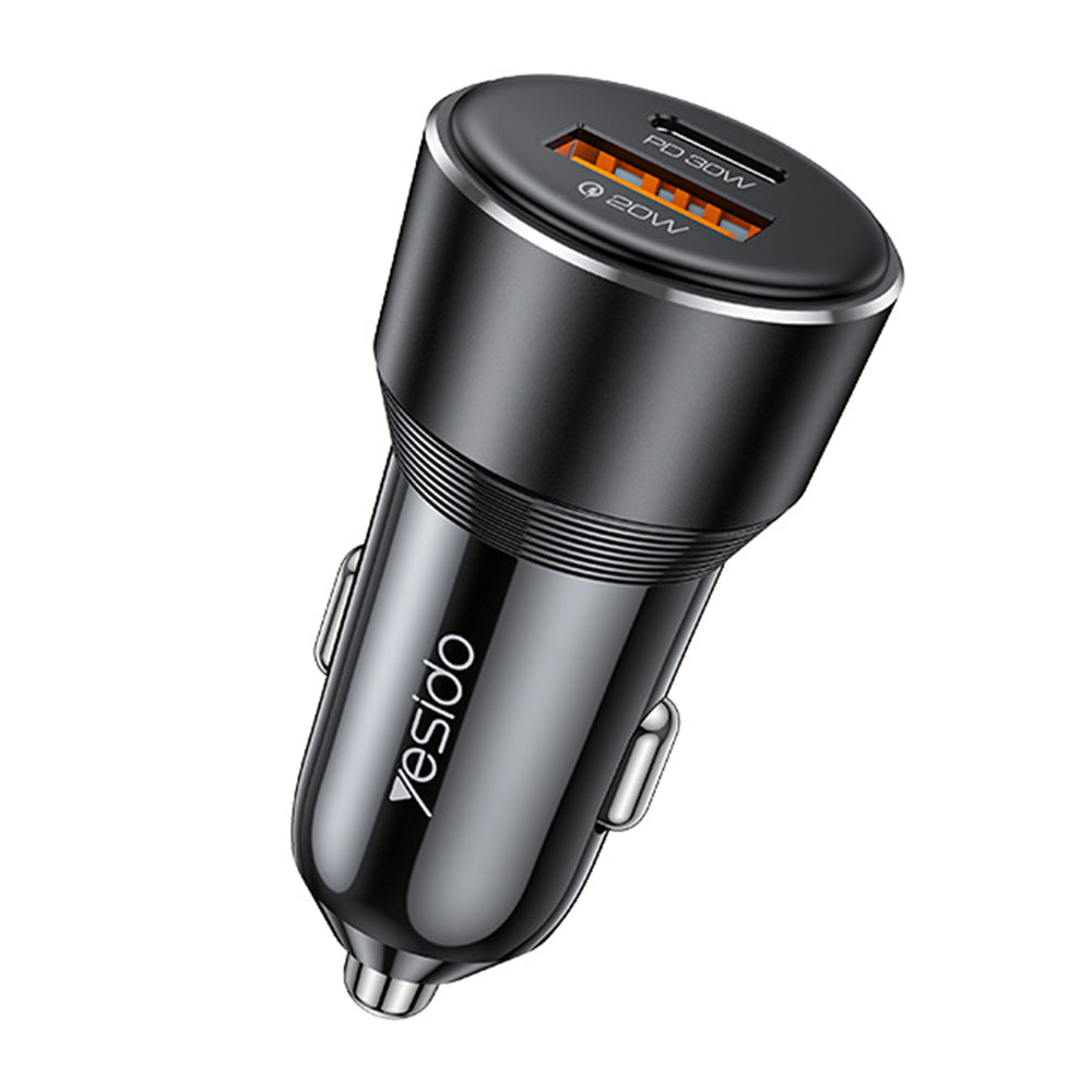 Ładowarka samochodowa Yesido Y64, 50W, 3A, 1 x USB-A - 1 x USB-C, Czarny