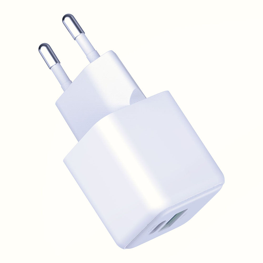 Ładowarka sieciowa 3MK Hyper, 20W, 3A, 1 x USB-A - 1 x USB-C, Biała
