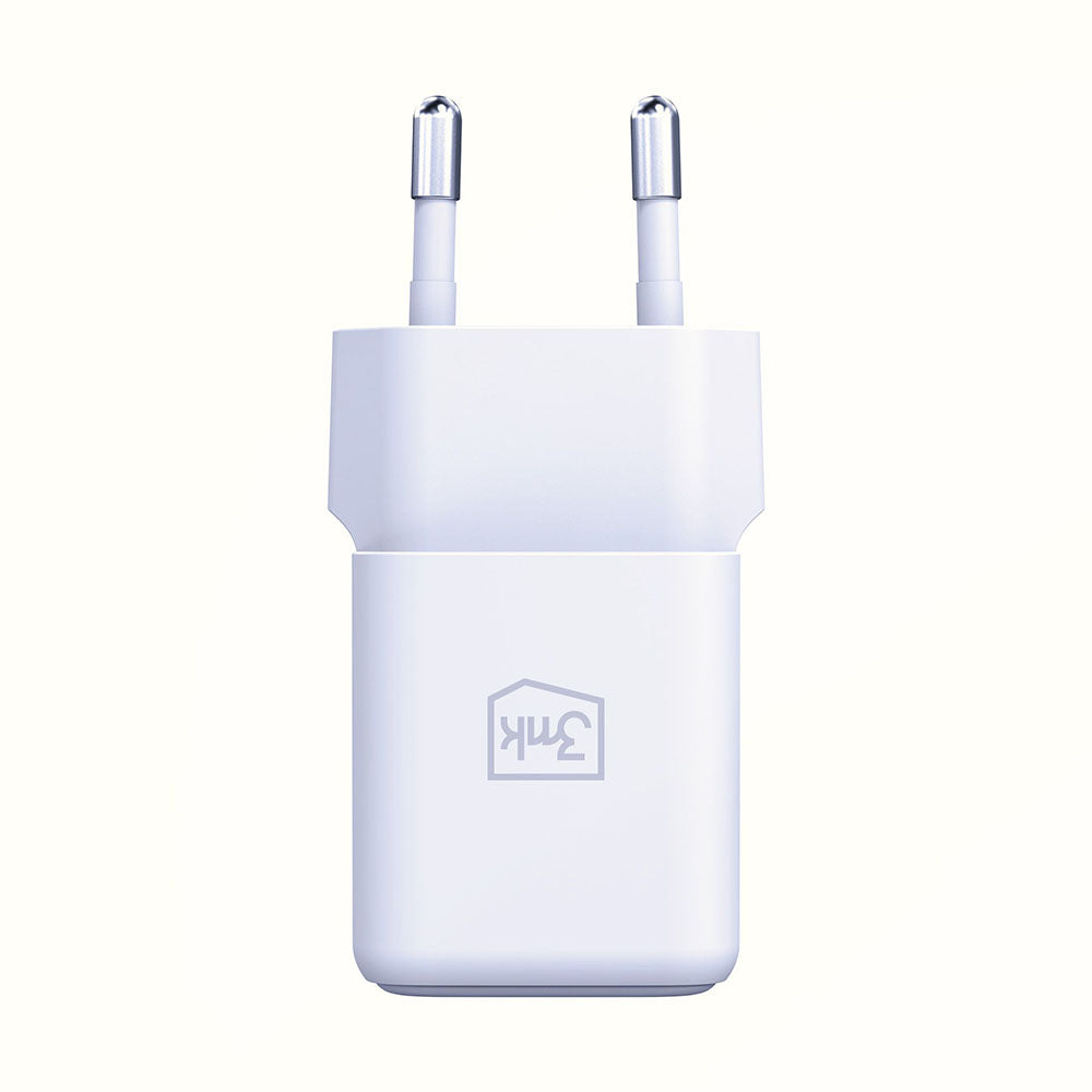Ładowarka sieciowa 3MK Hyper, 20W, 3A, 1 x USB-A - 1 x USB-C, Biała